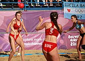 Deutsch: Beachhandball bei den Olympischen Jugendspielen 2018 in Buenos Aires; Tag 7, 13. Oktober 2018; Mädchen, Finale Argentinien-Croatien 2:0 English: Beach handball at the 2018 Summer Youth Olympics in Buenos Aires at 13 October 2018 – Girls Gold Medal Match – Argentina-Croatia 2:0 Español: Handball de playa en los Juegos Olimpicos de la Juventud Buenos Aires 2018 en 13 de octubre de 2018 – Partido por la medalla de oro femenino - Argentina-Croacia 2:0