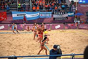 Deutsch: Beachhandball bei den Olympischen Jugendspielen 2018; Tag 5, 10. November 2018; Mädchen, Hauptrunde - Kroatien-Argentinien 1:2 English: Beach handball at the 2018 Summer Youth Olympics at 11 October 2018 – Girls Main Round – Croatia-Argentina 1:2