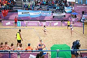 Deutsch: Beachhandball bei den Olympischen Jugendspielen 2018; Tag 5, 10. November 2018; Mädchen, Hauptrunde - Kroatien-Niederlande 1:2 English: Beach handball at the 2018 Summer Youth Olympics at 11 October 2018 – Girls Main Round – Croatia-Netherlands 1:2