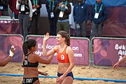 Deutsch: Beachhandball bei den Olympischen Jugendspielen 2018; Tag 5, 10. November 2018; Mädchen, Hauptrunde - Chinese Taipei (Taiwan)-Niederlande 1:2 English: Beach handball at the 2018 Summer Youth Olympics at 11 October 2018 – Girls Main Round – Chinese Taipei (Taiwan)-Netherlands 1:2