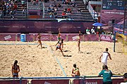 Deutsch: Beachhandball bei den Olympischen Jugendspielen 2018; Tag 4, 10. Oktober 2018; Mädchen, Vorrunde, Gruppe A - Ungarn-Chinese Taipei (Taiwan) 2:0 English: Beach handball at the 2018 Summer Youth Olympics at 10 October 2018 – Girls Preliminary Round Group A‎ – Hungary-Chinese Taipei 2:0