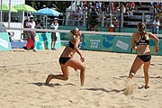 Deutsch: Beachvolleyball bei den Olympischen Jugendspielen 2018; Tag 11, 17. Oktober 2018; Jungen, Spiel um Platz 3 – USA (Devon Newberry/Lindsey Sparks)-Norwegen (Emilie Olimstad/Frida Berntsen) 1:2 (21–1/13–21/9–15) English: Beach volleyball at the 2018 Summer Youth Olympics at 17 October 2018 – Bronze Medal Match – USA (Devon Newberry/Lindsey Sparks)-Norway (Emilie Olimstad/Frida Berntsen) 1:2 (21–1/13–21/9–15)