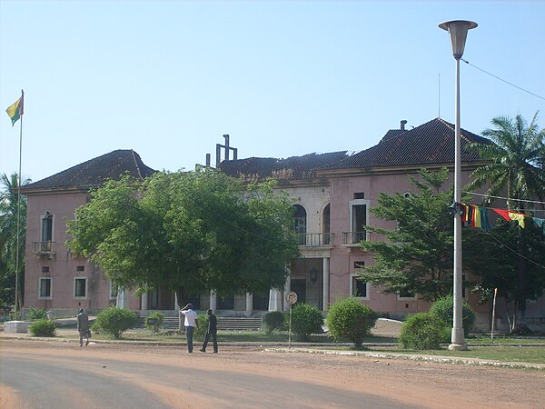 The war-damaged and abandoned former presidential palace in the capital, Bissau