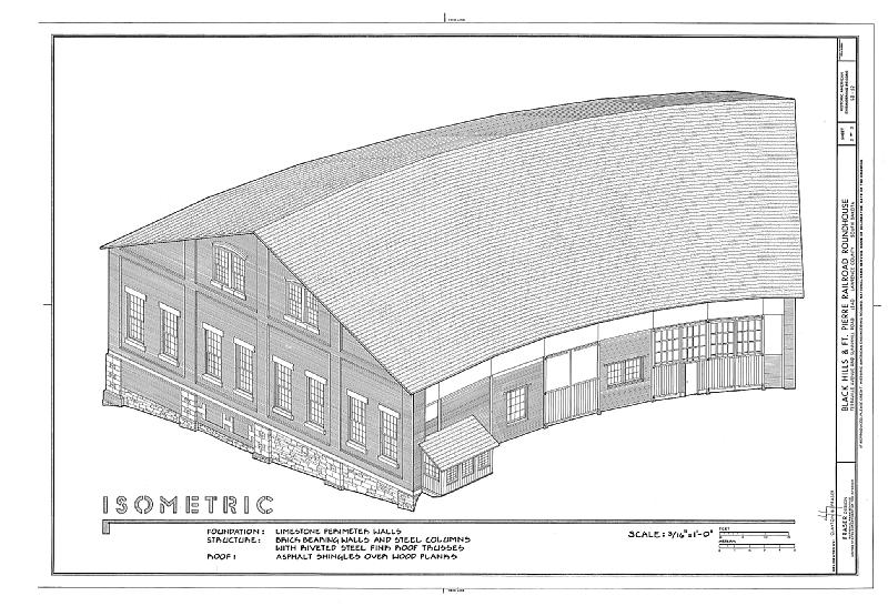 File:Black Hills and Fort Pierre Railroad Roundhouse, Terraville Avenue and Sunnyhill Road, Lead, Lawrence County, SD HAER SD-52 (sheet 3 of 3).tif