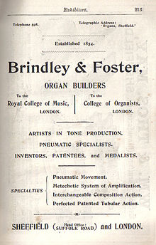 Advertisement from the Illustrated Guide to the Church Congress 1897 Brindley & Foster.jpg