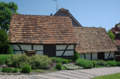 English: Buildings next to church in Buedingen Duedelsheim, Hesse, Germany