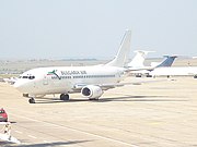 Bulgaria Air Boeing 737-500 with old livery at Burgas Airport.