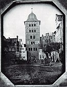 Das Burgtor in Lübeck, fotografiert vor 1847