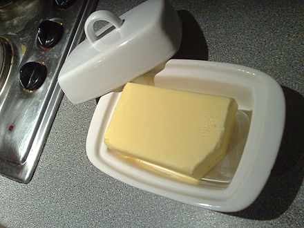 A ceramic butter dish. Butter dish.jpg