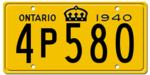 Canada Ontario license plate 1940 graphic.png