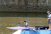 Deutsch: Kanusport bei den Olympischen Jugendspielen 2018; Tag 10, 16. Oktober 2018; Finale Jungen Einer-Kajak-Slalom: Lan Tominc (Slowenien, Gold) - Guan Changheng (China, Silber) - Tom Bouchardon (Frankreich, Bronze) English: Canoeing at the 2018 Summer Youth Olympics at 16 October 2018 – Boys' K1 slalom Gold Medal Race: Lan Tominc (Slovenia, gold) - Guan Changheng (China, silver) - Tom Bouchardon (France, bronze)