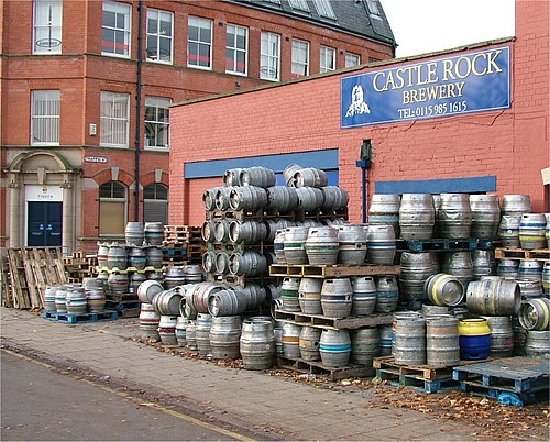 Firkins outside the Castle Rock microbrewery in Nottingham