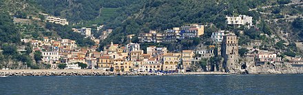 The picturesque view of town from the water