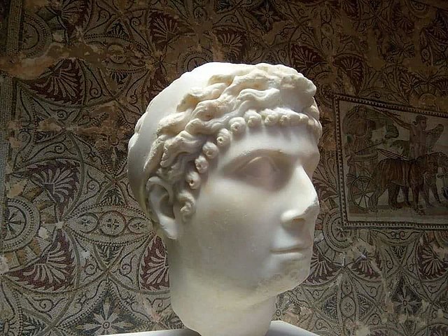 An ancient Roman bust of either Cleopatra Selene II, Queen of Mauretania, or her mother Cleopatra VII of Egypt: Archaeological Museum of Cherchell, Al