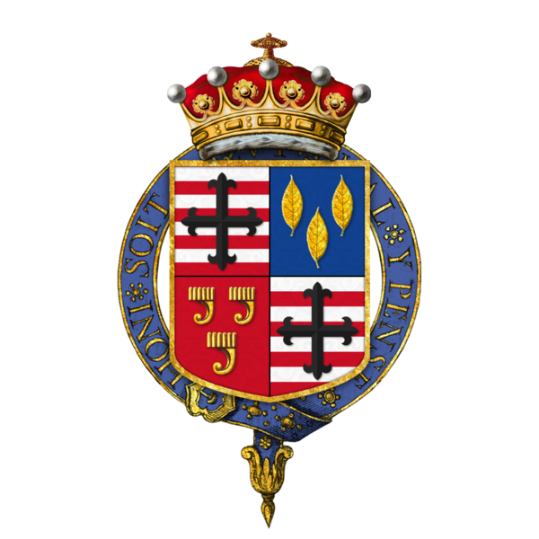 File:Coat of Arms of William Leveson-Gower, 4th Earl Granville, KG, GCVO, CB, DSO.png