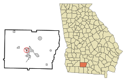 Lage in Colquitt County und im Bundesstaat Georgia