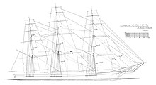 Comet (1851 California clipper) - spars and sails from "PLANS OF WOODEN VESSELS..." by William H. Webb Comet - spars & sails.jpg