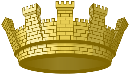 A heraldic mural crown