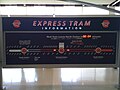 ExpressTram information boards which are located throughout the concourse