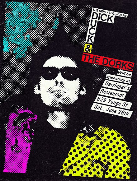 Flyer advertising a 1980s punk rock concert