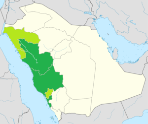 Distribution of Hejazi Arabic in Saudi Arabia.png
