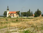 Doksany CZ SS Peter and Paul church with cemetery from SSE 0102.jpg