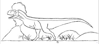 Drawing of Rajasaurus Narmadensis