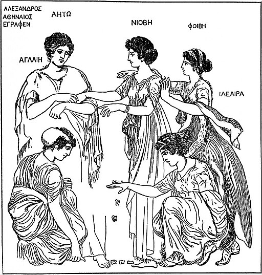 EB1911 Greek Art - Greek Drawing of Women Playing at Knucklebones