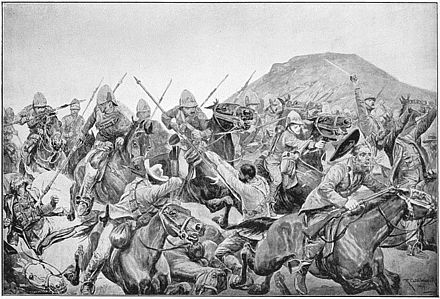 Charge of the 5th Lancers at Elandslaagte, from a drawing by Richard Caton Woodville