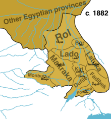 Equatoria in 1882; its 10 districts.png