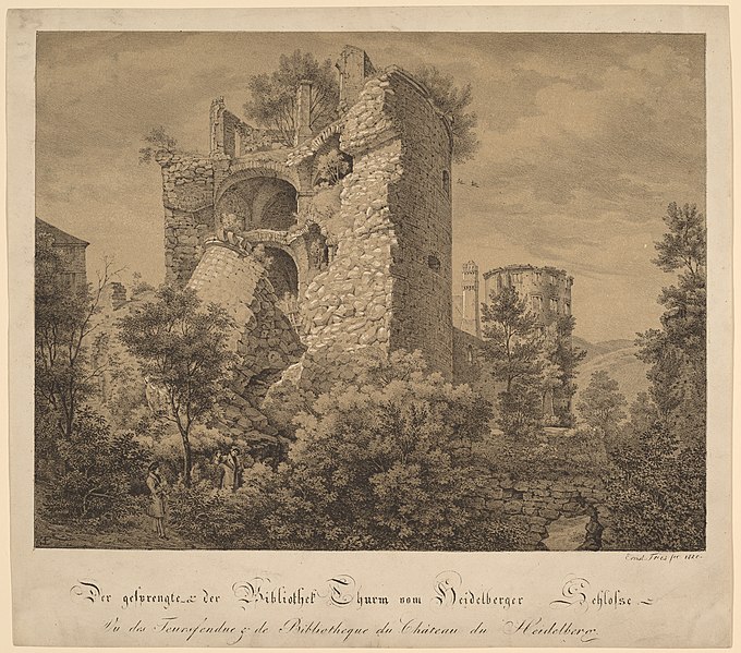 File:Ernst Fries, Der Gesprengte und der Bibliotheke Thurm von Heidelberger Schloß (The Exploded Tower and the Library of Heidelberg Castle), 1820, NGA 153586.jpg