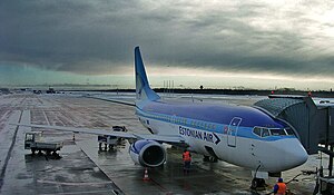 Estonian Air Boeing 737—500 в Таллинском аэропорту