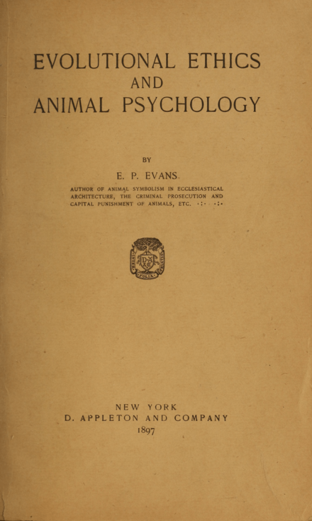 Evolutional Ethics and Animal Psychology title page.png
