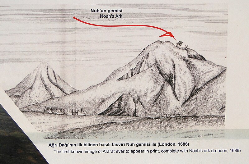 File:Exhibit Showing First European Rendering of Mt. Ararat - With Noah's Ark - Ishak Pasa Palace - Outside Dogubayazit - Turkey (5809367478).jpg