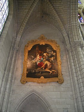 L'Adoration des Bergers de Rubens orne le croisillon nord du transept.