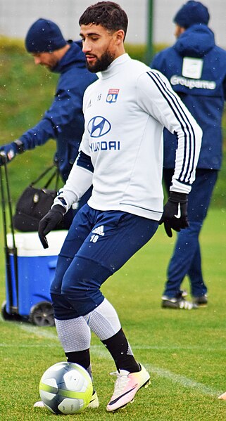 Fekir in training with Lyon in 2017