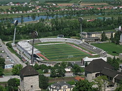 Futbala stadiono en Trenčín, Slovakia.jpg