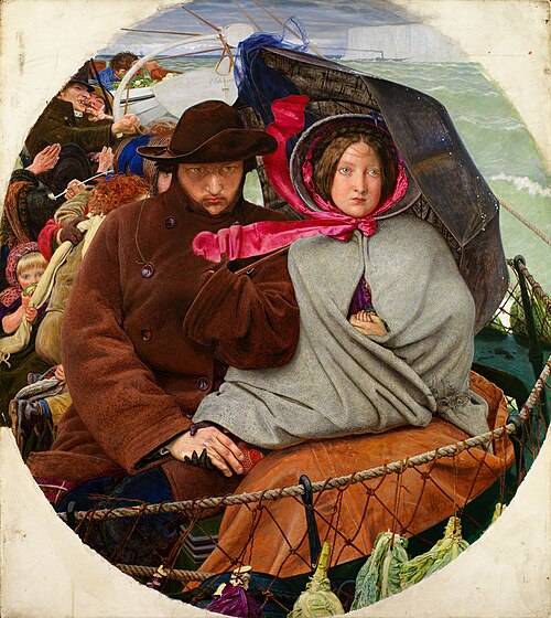 The Last of England depicting an emigrating couple, 1855