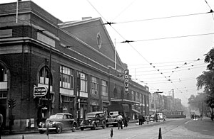 The Montreal Forum, built in 1924 as the home rink of both the Montreal Maroons and the Montreal Canadiens. Forum de Montreal 1945.jpg