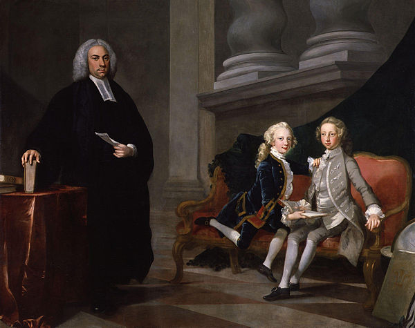 Prince George (right), his brother Prince Edward, and their tutor, Francis Ayscough (later Dean of Bristol), by Richard Wilson, c. 1749