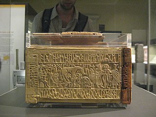 The replica right panel in London Franks Casket right panel.jpg