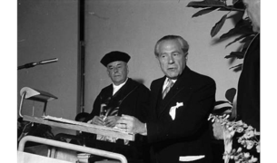 German music publisher and author Ludwig Strecker Jr. (right)