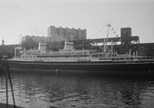 Le paquebot « Piłsudski » amarré dans le port de Montréal en 1936.