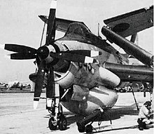 No. 849 Squadron Gannet AEW.3 showing wing folding system. Gannet AEW.3 folded wings NAN-9-79.jpg