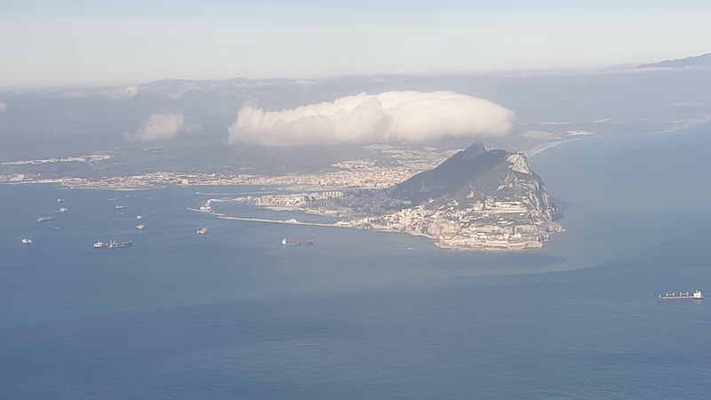 File:Gibraltar - Levanter cloud over The Rock - Aerial View 3 (Feb 2021).jpg