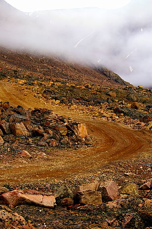 A road to nowhere, Grise Fiord, Ellesmere Island, Nunavut. Northern Canada.