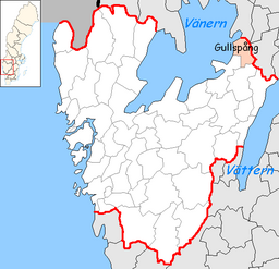 Gullspångs kommuns läge i Västra Götalands län