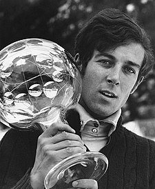 Gustav Thöni s velkým křišťálovým glóbem za vítězství v sezóně 1972