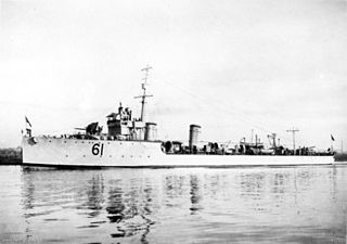 HMAS <i>Swan</i> (D61) River-class torpedo-boat destroyer of the Royal Australian Navy