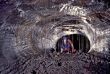 Exploring a lava tube in Hawaii. Hawaiian lava tube.jpg